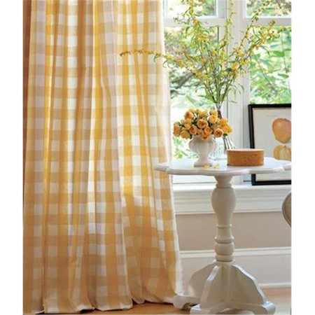 EYECATCHER 42 x 63 in. Buffalo Check Window Curtain Tie Up Shade, Yellow EY2511755